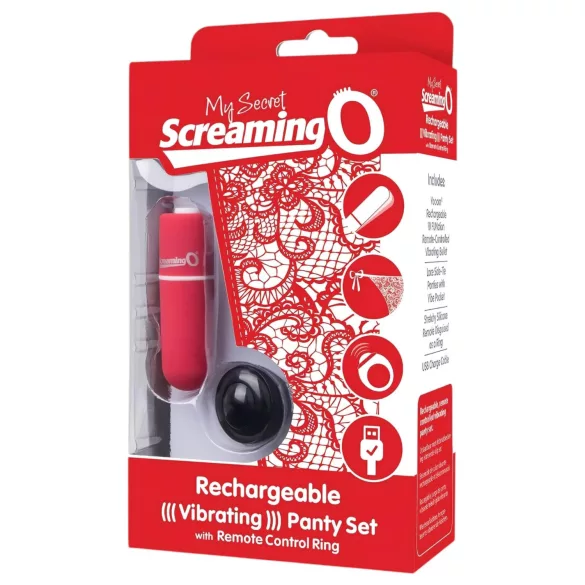 Screaming O - vibracijske hlačke - rdeče - S-L
