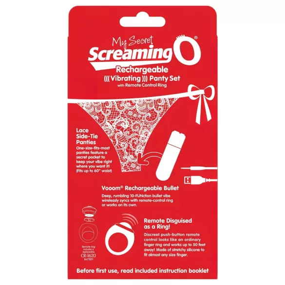 Screaming O - vibracijske hlačke - rdeče - S-L