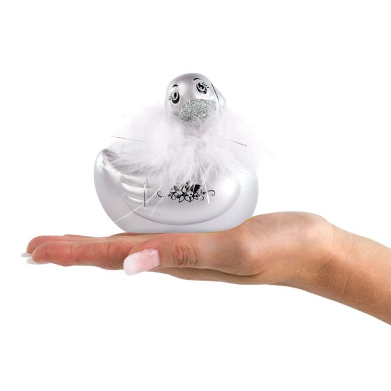 My Duckie Paris 2.0 - Vodoodporni klitorisni vibrator z igrivo račko (srebrn)