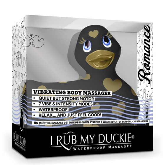 My Duckie Romance 2.0 - račji vodoodporni klitorisni vibrator (črno-zlati)