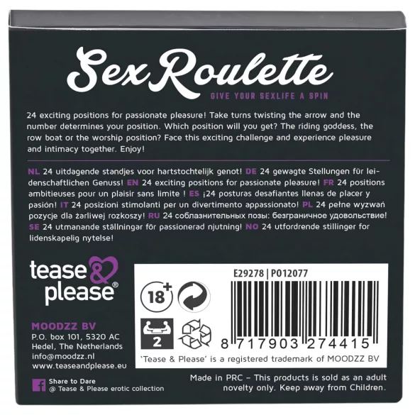 Sex Roulette Kama Sutra - erotična družabna igra - večjezična