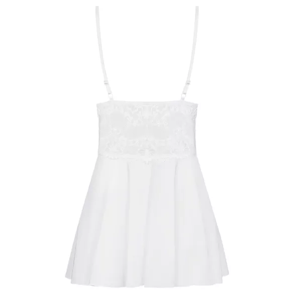 Obsessive - babydoll in tangice - čipka - bela
