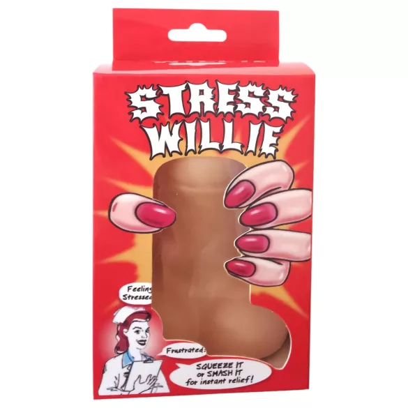 Stress Willie - antistres žogica - penis oblika - naravna barva