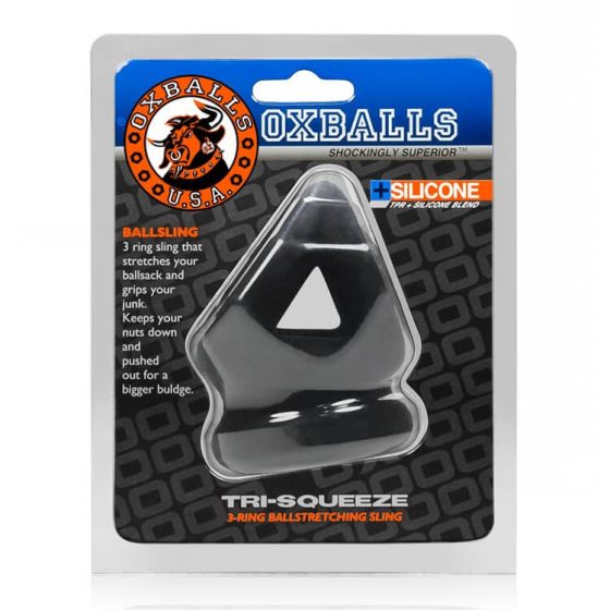 OXBALLS Tri-Squeeze - obroček za penis (črn)