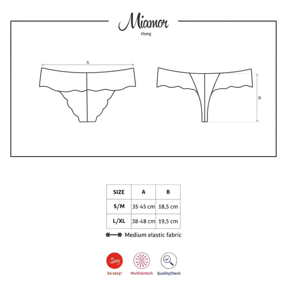 Obsessive - ženske tangice z okrasnimi kamni - črna čipka