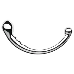 Le Wand - dvostranski dildo iz nerjavečega jekla - srebrna