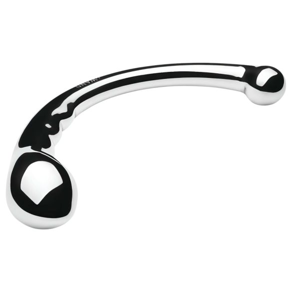 Le Wand - dvostranski dildo iz nerjavečega jekla - srebrna