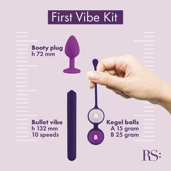 Rianne Essentials First - komplet vibratorjev - vijolična (3 deli)