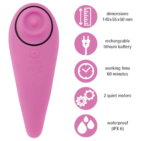 FEELZTOYS - vibrator za klitoris 2v1 - akumulatorski, roza