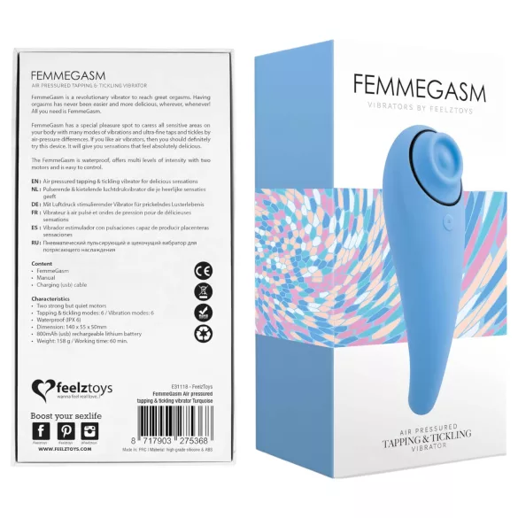 FEELZTOYS - vibrator za klitoris 2v1 z baterijo - modra