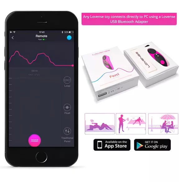 LOVENSE Ferri - pametni vibrator za klitoris (črno-roza)