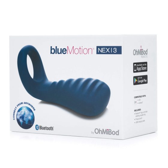 OHMIBOD Bluemotion Nex 3 - pametni vibracijski obroček za penis z možnostjo polnjenja (modri)
