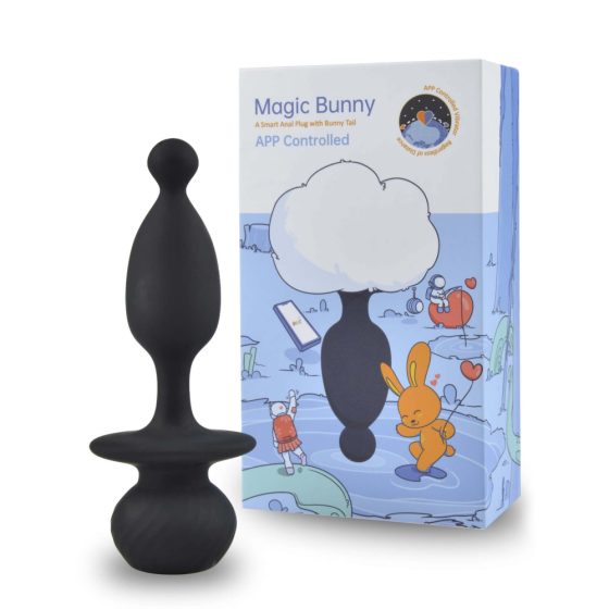 Magic Motion Bunny - Pametni vibracijski analni dildo z ušesi zajčka (bel)
