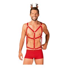   Obsessive Mr Reindy - moški kostum severnega jelena (3 deli) - rdeča