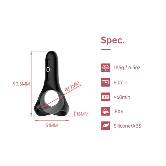 Magic Motion Rise - pametni vibracijski obroček za penis na baterije (črn)