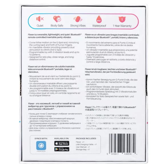 Lovense Flexer - nosljiv, z aplikacijo upravljan 2v1 vibrator za hlačke (roza)