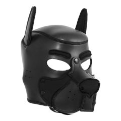Ida Leather - zaprta maska za psa (črna)